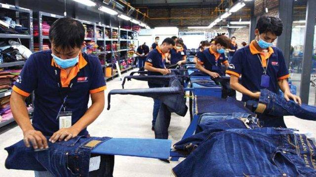 Ironing department in Phong Phu factory, Vietnam