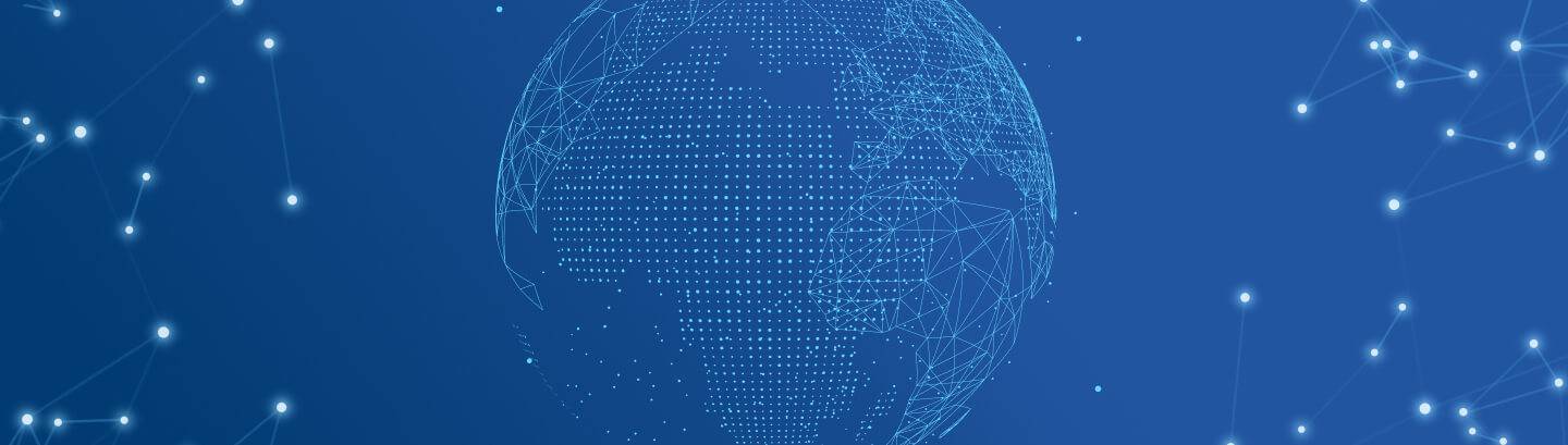 Wireframe of a digital planet