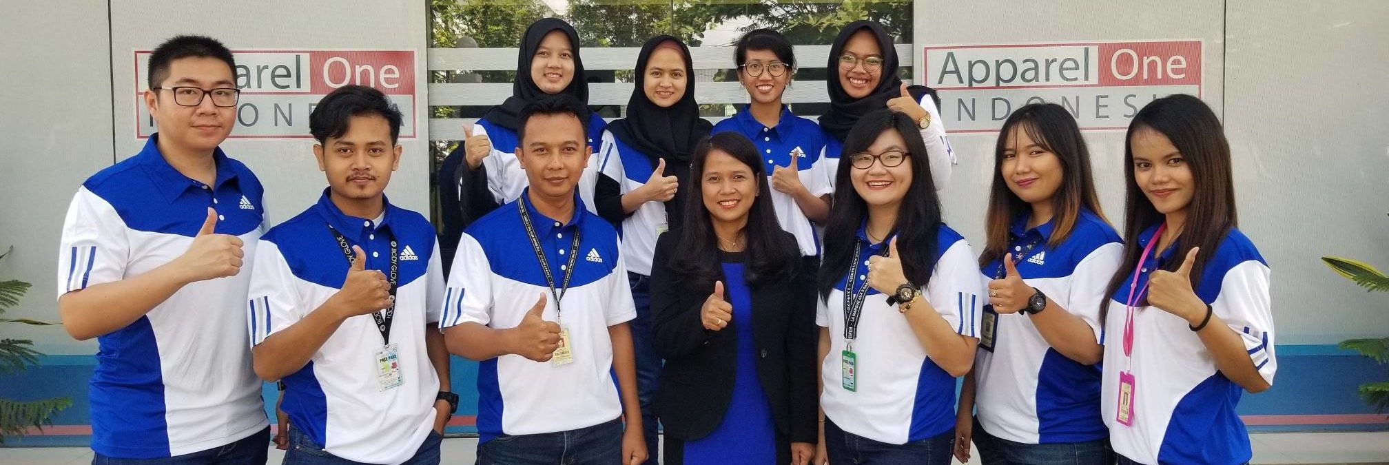 Group photo of newly qualified GSDCost practitioners in Apparel One Indonesia