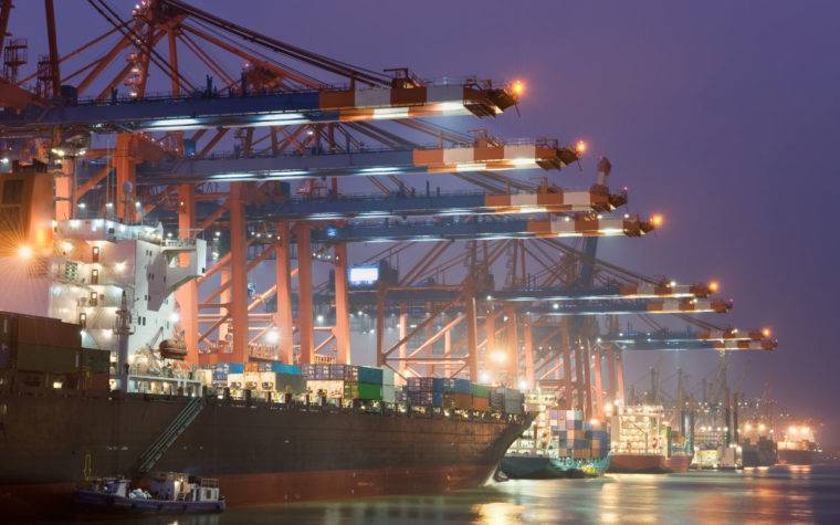 Eurogate at the harbour Hamburg in Germany