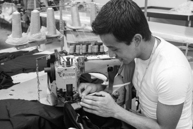 Garment production operator in Grumax factory